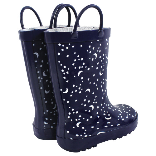 Hudson Baby Rain Boots, Navy Stars And Moon