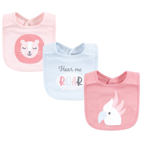 Hudson Baby Caps or Headbands, Bibs, Mittens and Socks 12pc Set, Pink Safari