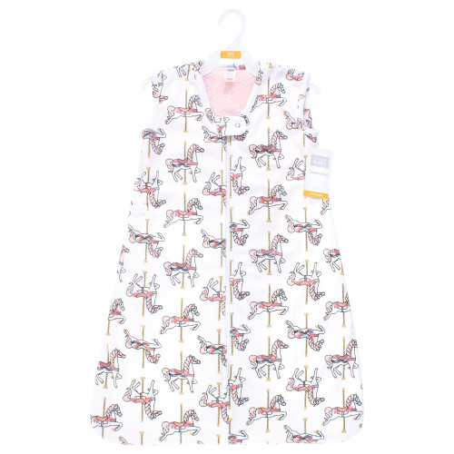 Hudson Baby Plush Faux Fur Sleeping Bag, Wearable Blanket, Carousel Horse