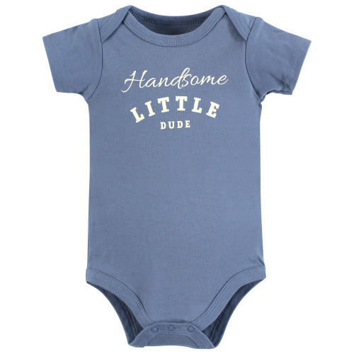Hudson Baby Cotton Bodysuits 3-Pack, Little Dude