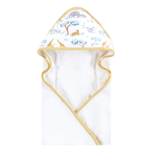 Hudson Baby Cotton Animal Face Hooded Towel, Safari Friends