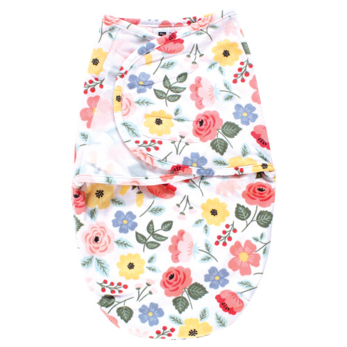Hudson Baby Plush Faux Fur Swaddle Wrap, Modern Botanical
