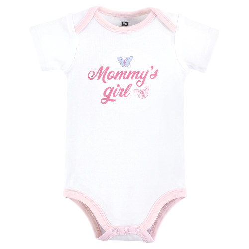 Hudson Baby Cotton Bodysuits 3-Pack, Mommys Girl Butterfly