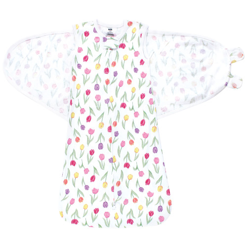 Hudson Baby Convertible Swaddle Sleep Sack, Spring Tulips