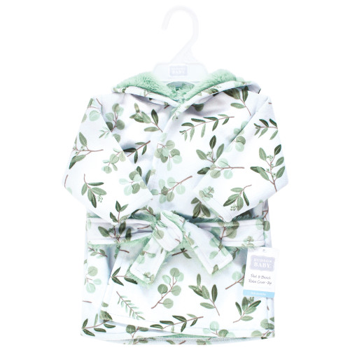 Hudson Baby Mink with Faux Fur Lining Pool and Beach Robe Cover-ups, Eucalyptus