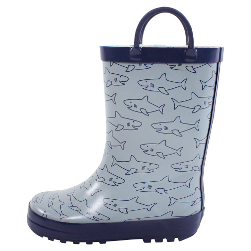 Hudson Baby Rain Boots, Gray Sharks