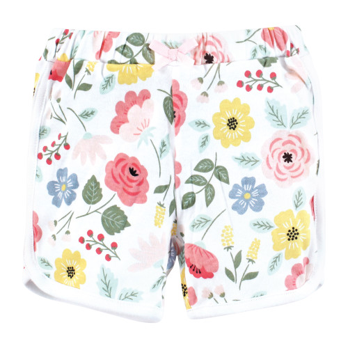 Hudson Baby Shorts Bottoms 4-Pack, Modern Botanical