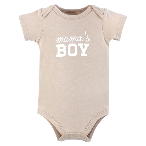 Hudson Baby Cotton Bodysuits 3-Pack, Mamas Boy Bear