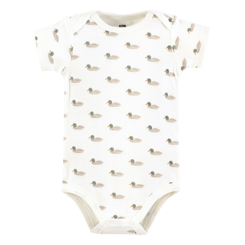 Hudson Baby Cotton Bodysuits 3-Pack, Mallard Polo