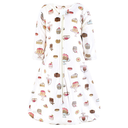 Hudson Baby Long Sleeve Plush Faux Fur Sleeping Bag, Wearable Blanket, Sweet Bakery