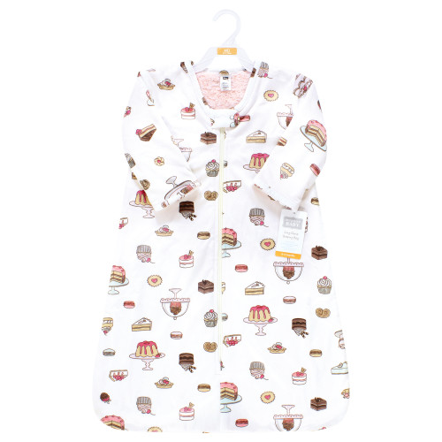 Hudson Baby Long Sleeve Plush Faux Fur Sleeping Bag, Wearable Blanket, Sweet Bakery