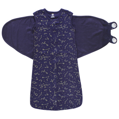 Hudson Baby Convertible Swaddle Sleep Sack, Navy Constellation