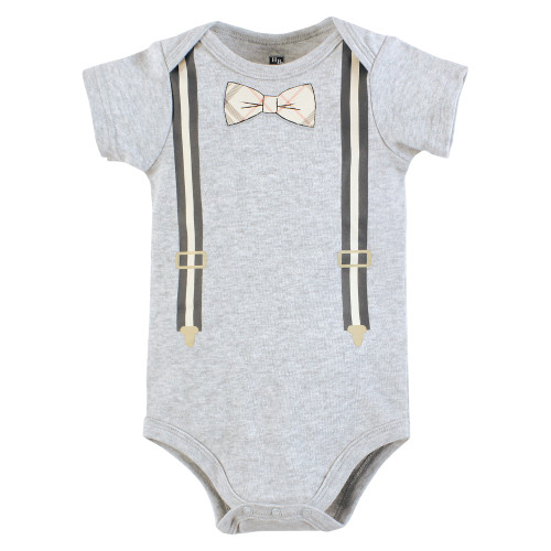 Hudson Baby Cotton Bodysuit, Pant and Shoe Set, Plaid Bow Tie