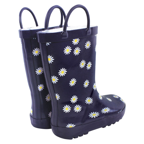 Hudson Baby Rain Boots, Navy Ditsy Daisy