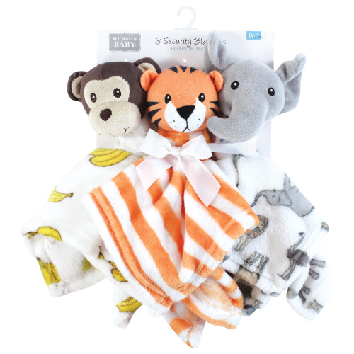 Hudson Baby Animal Face Security Blanket, Modern Safari