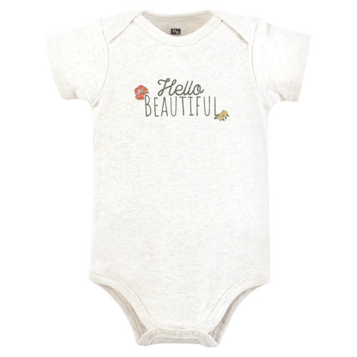 Hudson Baby Cotton Bodysuits 3-Pack, Hello Beautiful