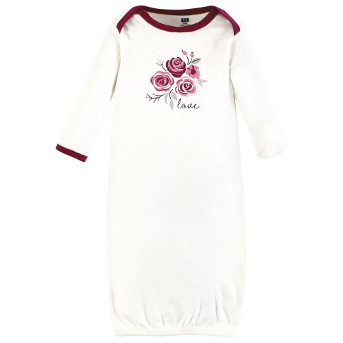 Hudson Baby Gown, Swaddle Blanket and Cap or Headband, Rose