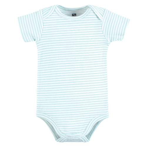 Hudson Baby Cotton Bodysuits 3-Pack, Mint Navy Cuter Version