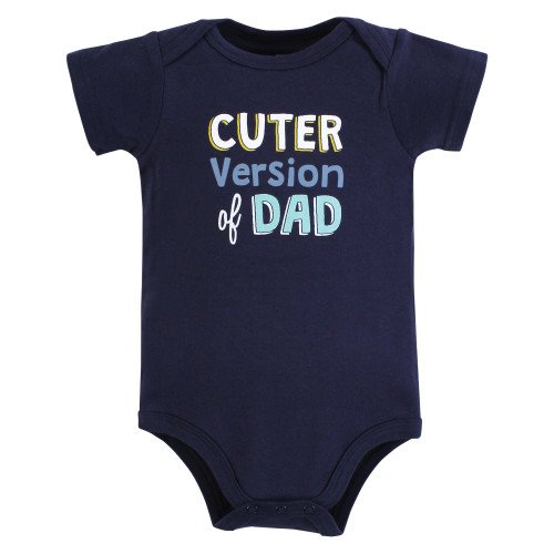 Hudson Baby Cotton Bodysuits 3-Pack, Mint Navy Cuter Version