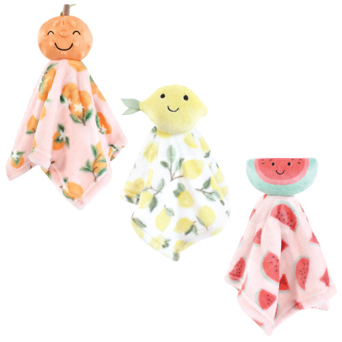 Hudson Baby Animal Face Security Blanket, Fruits