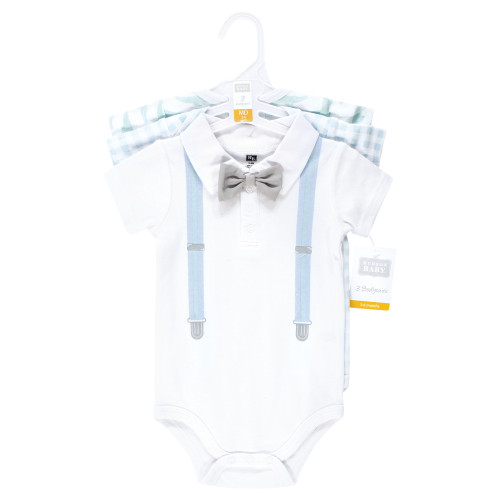 Hudson Baby Cotton Bodysuits 3-Pack, Gator Polo