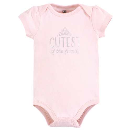 Hudson Baby Cotton Bodysuits 3-Pack, Sparkle Princess Tutu