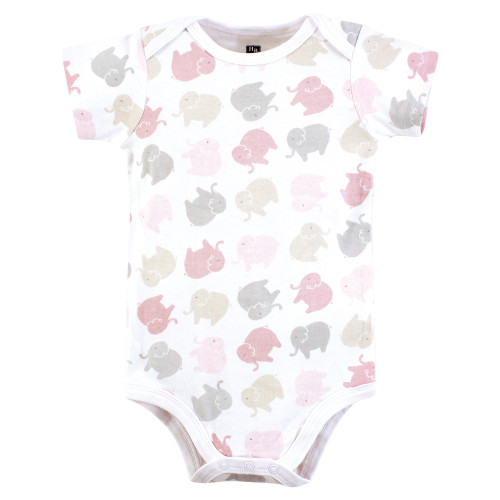 Hudson Baby Cotton Bodysuits 3-Pack, Multi Color Mommy Elephant