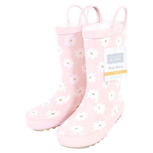 Hudson Baby Rain Boots, Dusty Pink Flower