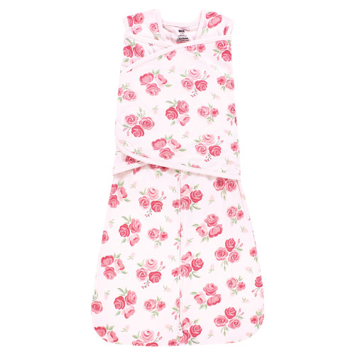 Hudson Baby Convertible Swaddle Sleep Sack, Blush Rose