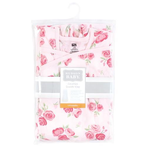 Hudson Baby Convertible Swaddle Sleep Sack, Blush Rose