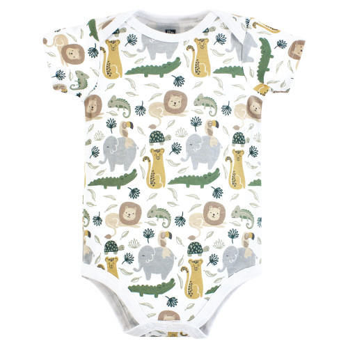 Hudson Baby Cotton Bodysuits 3-Pack, Jungle