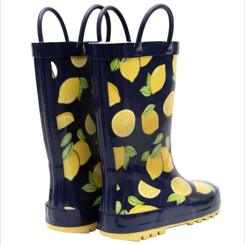 Hudson Baby Rain Boots, Navy Lemons