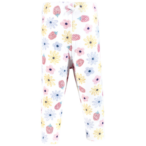 Hudson Baby Cotton Pants and Leggings, Strawberry Flowers