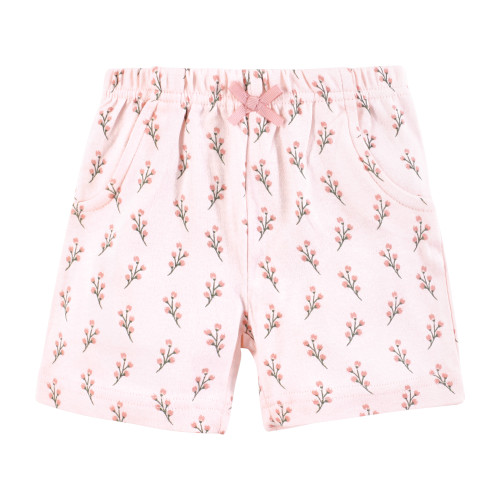 Hudson Baby Shorts Bottoms 4-Pack, Soft Painted Floral