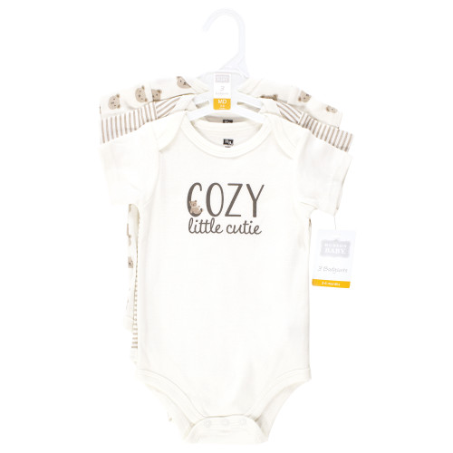 Hudson Baby Cotton Bodysuits 3-Pack, Cozy Cutie