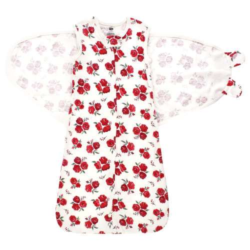Hudson Baby Convertible Swaddle Sleep Sack, Red Rose