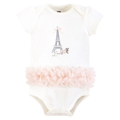 Hudson Baby Cotton Bodysuits 3-Pack, Paris Tutu