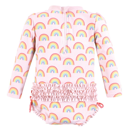 Hudson Baby Rashguard Baby and Toddler Swimsuit, Classic Rainbow Baby