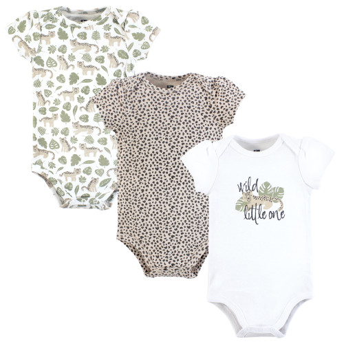 Hudson Baby Cotton Bodysuits 3-Pack, Wild Cheetah