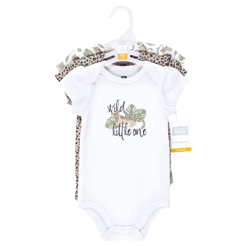 Hudson Baby Cotton Bodysuits 3-Pack, Wild Cheetah