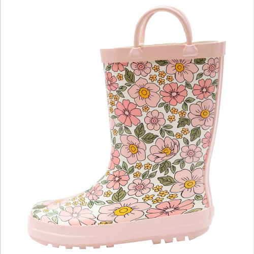 Hudson Baby Rain Boots, Pink Yellow Pretty Floral