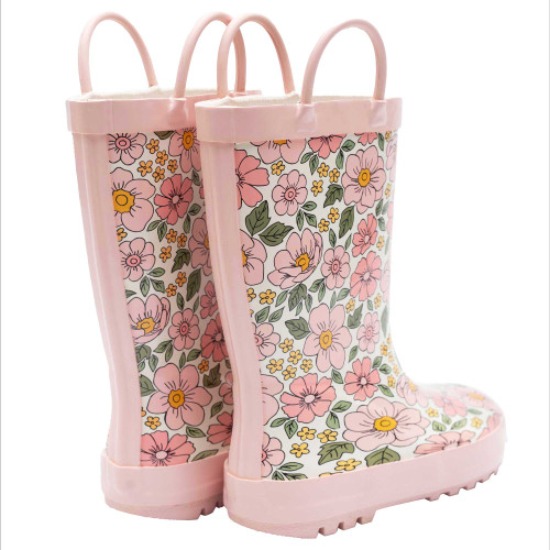 Hudson Baby Rain Boots, Pink Yellow Pretty Floral