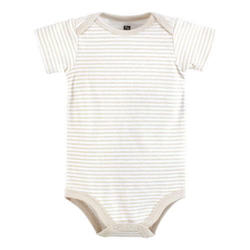 Hudson Baby Cotton Bodysuits 3-Pack, Beige Navy Suspender
