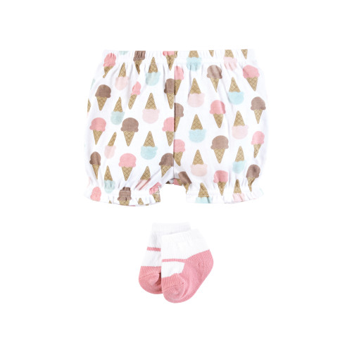 Hudson Baby Bodysuit, Short and Sock, Melt My Heart Ice Cream