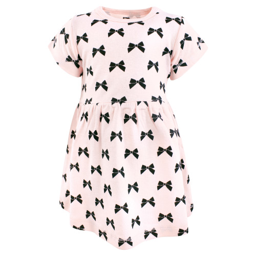 Hudson Baby Cotton Dresses, Bow Heart Leopard