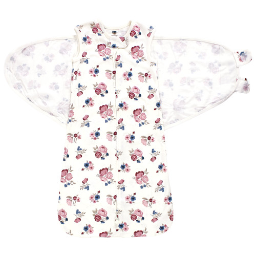Hudson Baby Convertible Swaddle Sleep Sack, Dusty Rose Floral