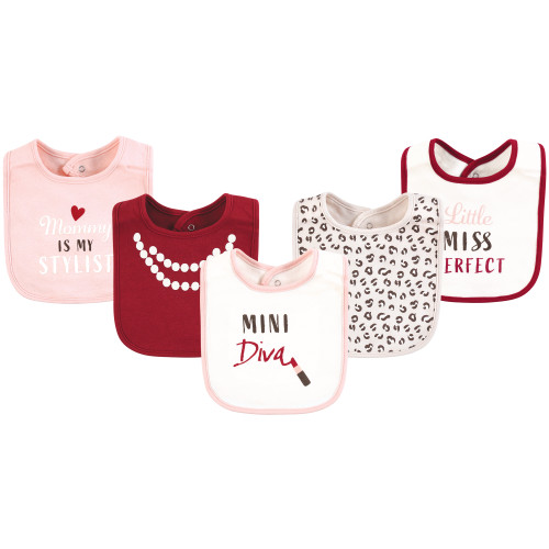 Hudson Baby Cotton Bibs, Mini Diva