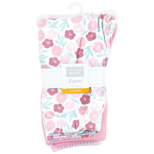 Hudson Baby Cotton Pants and Leggings, Mint Floral
