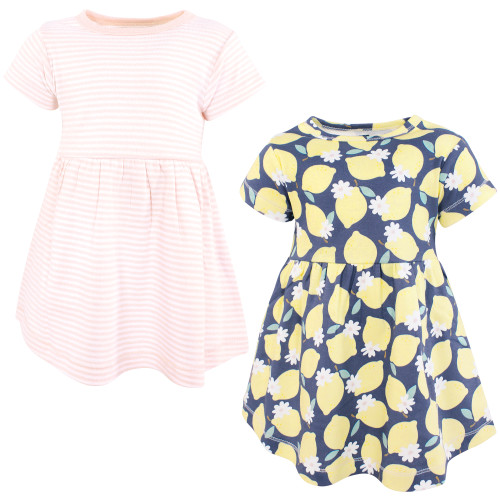 Hudson Baby Cotton Dresses, Blue Lemon