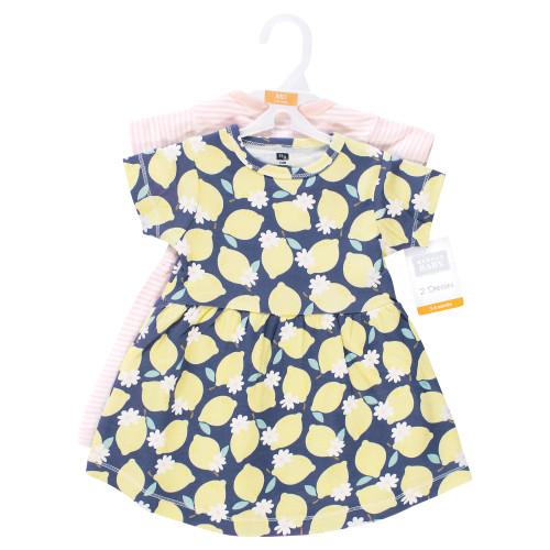 Hudson Baby Cotton Dresses, Blue Lemon